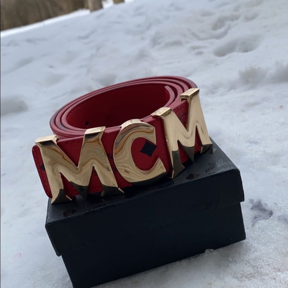 Red MCM Letter Belt Size 30-38